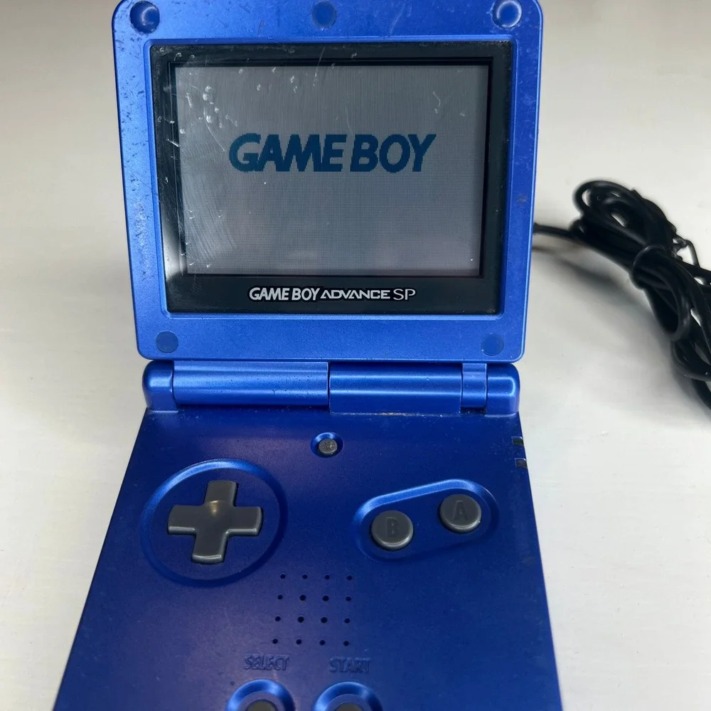 Nintendo Game Boy Advance SP AGS-001 Cobalt Blue Console OEM Charger Tested